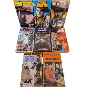 Vintage John Wayne Western Cowboy VHS Tapes Movie Show Lot of 8 NEW SEALED